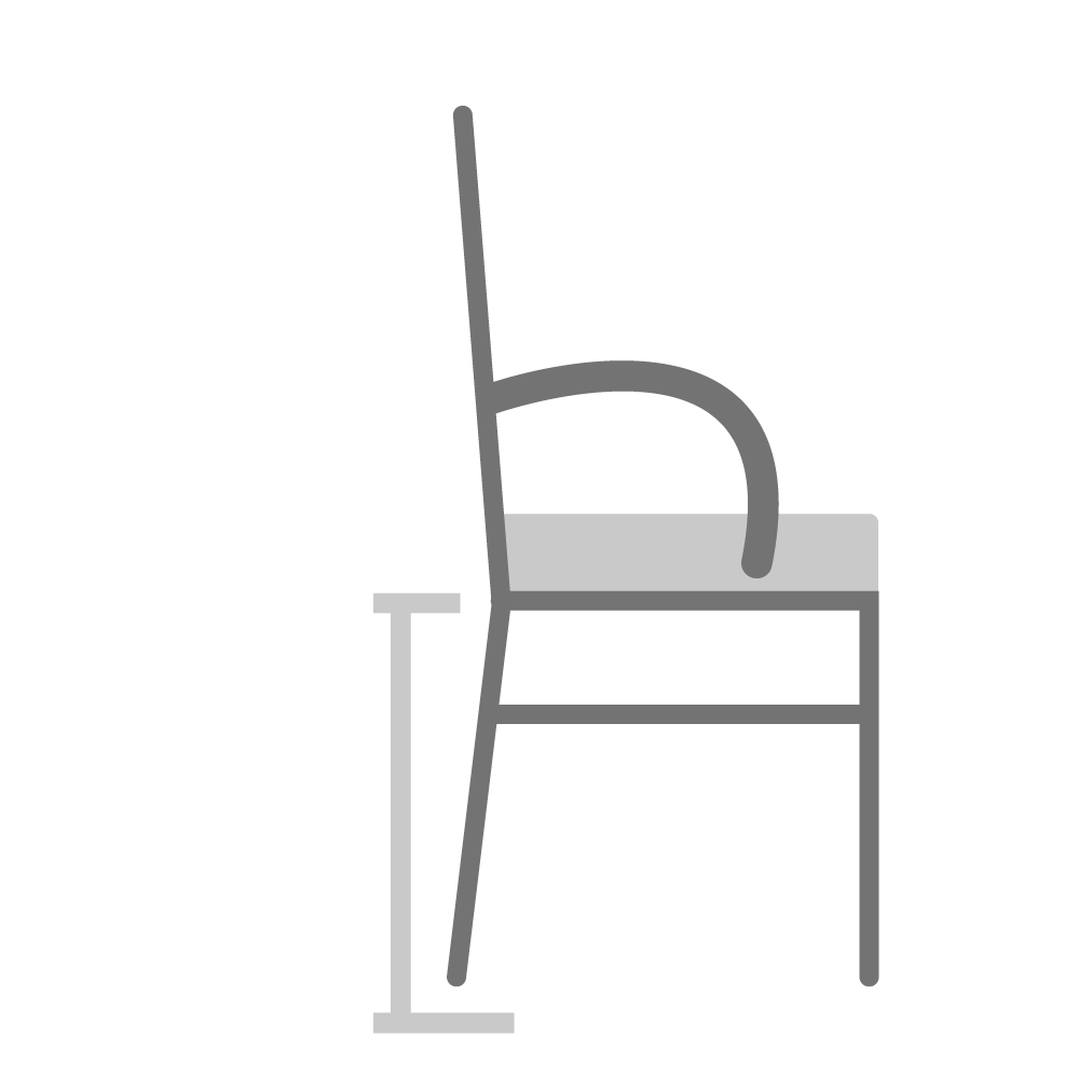 Altura do assento - com braços