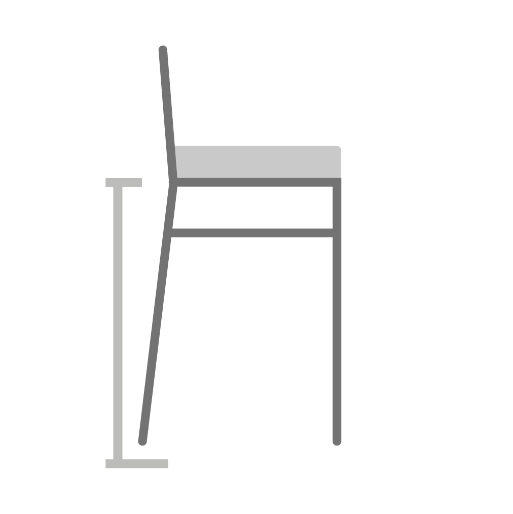 Altura do assento - banquetas Altura do assento - banquetas